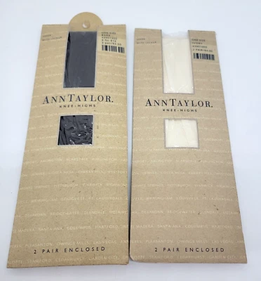 DE COLECCIÓN ANN TAYLOR CORTEZA TALLA ÚNICA 2 PARES / MARFIL 2 PARES NUEVO EN PAQUETE- Foto 1 de 2