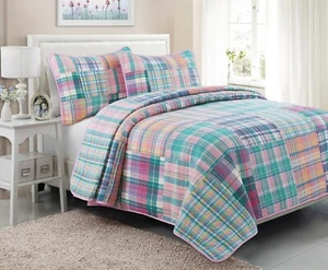 Raelyn Patchwork 100% Cotton Quilt Set, Bedspread, Coverlet - Picture 1 of 4