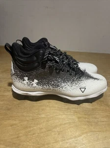Under Armour UA Size 6y Spotlight Fran RM 2.0 Jr Cleats White/Black - Picture 1 of 8