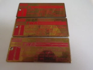 3 Vintage TWA Airlines Messing Kofferanhänger - Bild 1 von 2