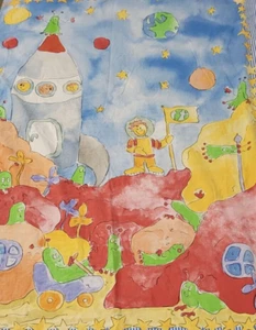 IKEA Rymdbas Twin Duvet Cover Rocket Astronaut Space Night Sky Cotton 82 x 59" - Bild 1 von 8