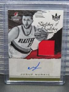 2017-18 Court Kings Jusuf Nurkic Sketches Swatches Game Worn Jersey Auto 153/299