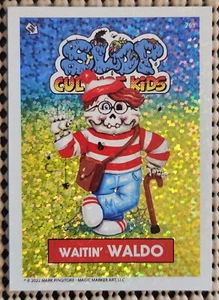 WAITIN WALDO SLOP CULTURE KIDS SERIES 1 STICKER FOIL SP CHASE CARD WHERE'S WALDO - Picture 1 of 2