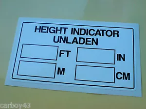 Vehicle Height Stickers HGV Truck Dash Sticker 1 off 130mm - Picture 1 of 1