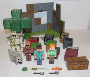MATTEL MINECRAFT ACTION FIGURE & SCENERY BUNDLE 3 (EXCELLENT CONDITION)!!! - Picture 1 of 6