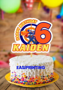 NERF Personalised Birthday Cake Topper - Free 1st Class Post