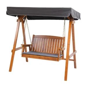 Gardeon Swing Chair Wooden Garden Bench Canopy 2 Seater Outdoor Furniture - Picture 1 of 7