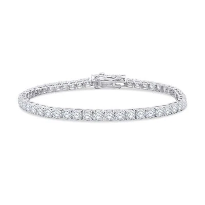 6.89 Ct Round Cut Diamond 7" Tennis Bracelet 10K White Gold Lab Grown - Image 1 of 4