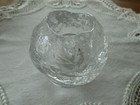  Schwerer rustikaler Glas Leuchter Teelicht Halter Pressglas Tischleuchter 