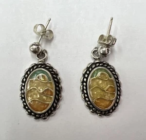 Carolyn Pollack Relios Sterling Sunset 5/8” Long Enamel Earrings 7gr - Picture 1 of 6