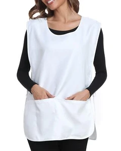 Unisex Cobbler Apron with 3 Pockets Vest Universal Apron for Women or Men White - Picture 1 of 8