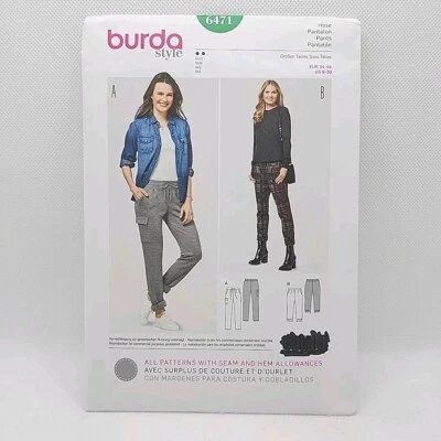 Burda 6471 Misses' Slim Pants With Cargo Pocket Sewing Pattern Size 10-20 Uncut - Image 1 of 4