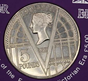 5 £ Fünf-Pfund-Münze 2001, Elizabeth II., Ende des viktorianischen Zeitalters, im Etui [31375] - Bild 1 von 4