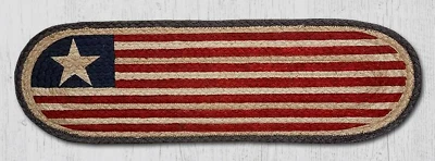 4 peldaños de escalera de yute con bandera americana Foto 1 de 4