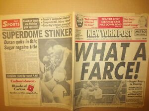 1980 NY POST LEONARD WINS-"DURAN QUITS 8TH ROUND" 24 PAGES