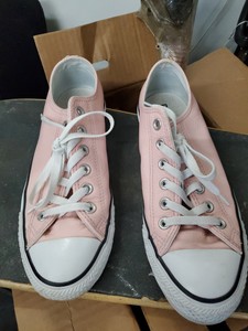 blush pink converse leather