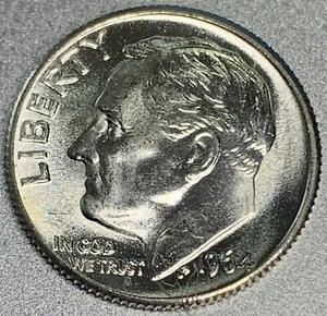 1964-P Silver Roosevelt Dime Gem Bu 90% Silver "Free Shipping" Actual Coin SS423 - Picture 1 of 2