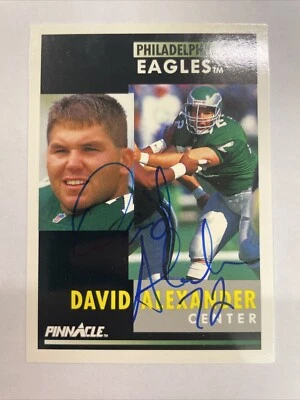 1991 Pinnacle David Alexander Autographed Card #205 Philadelphia Eagles A-670 - Image 1 of 2