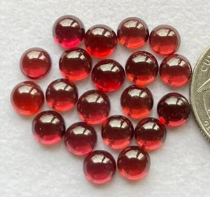Natural Garnet 10 Pieces 6 mm Round Cabochon Loose Gemstone For Jewelry - Picture 1 of 1