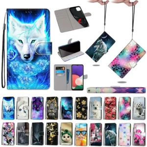 Wolf Cat Flower Leather Wallet Phone Case For Samsung A12 A22 A42 A13 A33 A53 5G - Picture 1 of 32