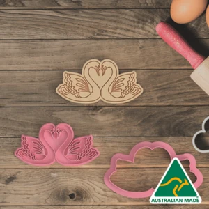 Love Swans Cookie Cutter and Embosser Stamp - Picture 1 of 3