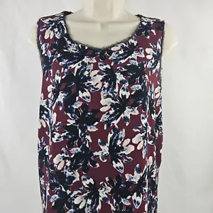 Simply Vera Verawang Women Top Blouse Size PXL Pettie Sleeveless Floral Stretch - Picture 1 of 12
