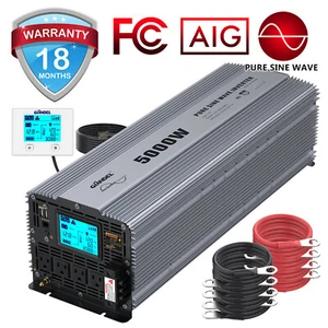Inversor de potencia de onda sinusoidal pura GIANDEL 5000W DC12V a AC110V 120V con pantalla LCD - Imagen 1 de 6
