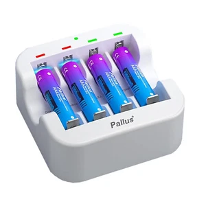 4PCS 1100mWh AAA Rechargeable Lithium Batteries 1.5V Li-ion AAA Battery Charger - Picture 1 of 8