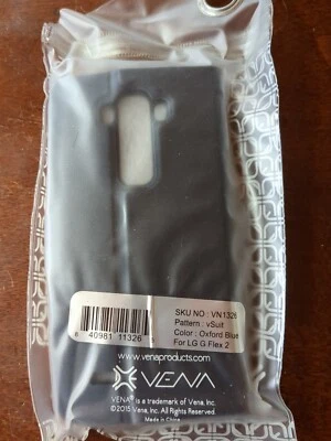 Vena Wallet Phone Case Oxford Blue vSuit Pattern For LG G Flex 2 - Image 1 of 4