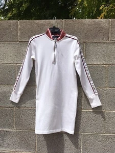 Tommy Hilfiger Dress Sweatshirt Half Zip Women’s Small Cotton Blend Sporty Logo - Picture 1 of 4