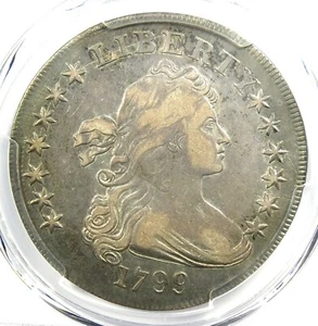 1799 Draped Bust Silver Dollar $1 Irregular Date BB-153 Coin - PCGS VF Detail - Picture 1 of 4