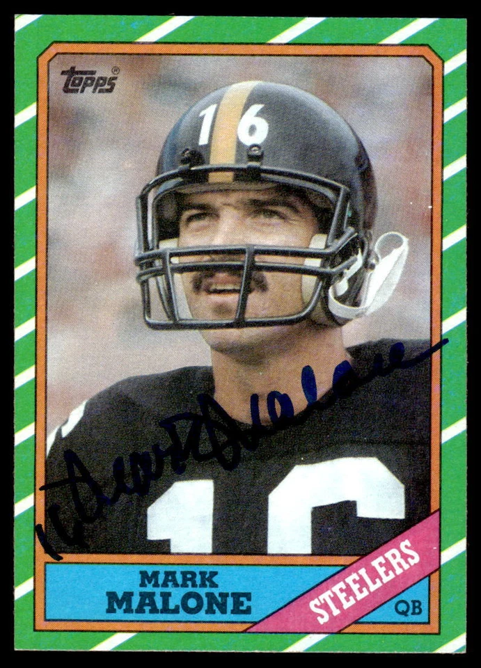 Mark Malone Signed PITTSBURGH STEELERS Card  1986 Topps - Image 1 of 1