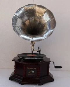 Gramófono funcional - fonógrafo antiguo - gramófono vintage náutico decoración del hogar - Imagen 1 de 4