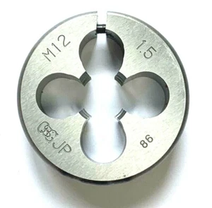 OSG M12 X 1.5 X 1-1/2" OD HIGH SPEED STEEL ROUND ADJUSTABLE DIE #46153 - Picture 1 of 10