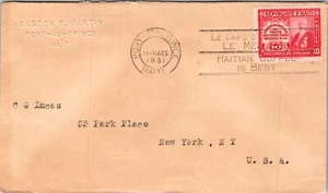 HAITI 1931 POSTAL COVER ADDR USA CANC PORT-AU-PRINCE - Picture 1 of 2