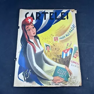 1950 JANUARY ENERO 29 CARTELES LA HABANA NO 5 VTG CUBA PRE CASTRO MAGAZINE RARE - Picture 1 of 13