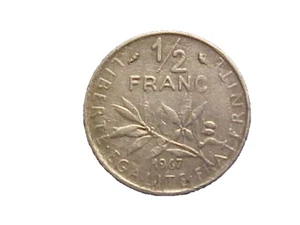1967 France 1/2 Franc KM# 931.1 - Very Nice Circ Collector Coin! -c4793xux - Picture 1 of 2