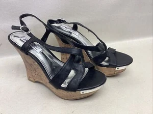 Jennifer Lopez Desire Black Womens Dress Shoes Size 6 Wedge Heel - Picture 1 of 4