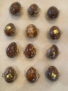 Menge 12 - Vintage Muschel Schmuck Pillendose Ring Box Behälter Halter (gefleckt) - Bild 1 von 8