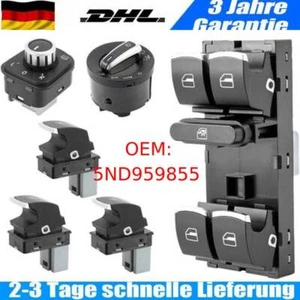 Juego de espejo interruptor de luz interruptor elevalunas para VW Golf 5 6 Passat 3C cromo - Imagen 1 de 10