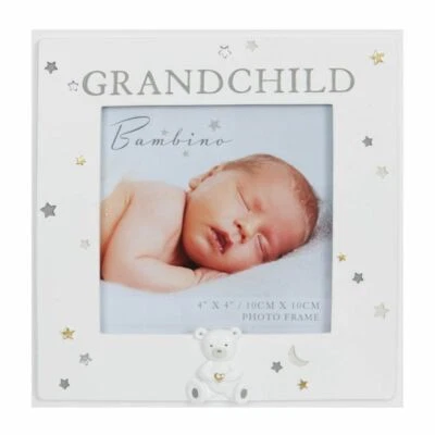 GRANDCHILD RESIN SCAN PHOTO FRAME BY BAMBINO HOLDS 4x4 Inch BABY PICTURE - Image 1 of 4