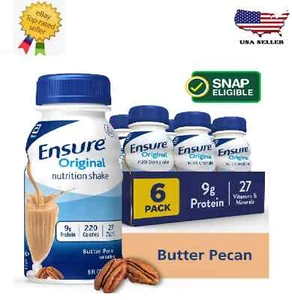 New Ensure Original Butter Pecan Nutrition Shake | 8 oz (6 Pack) Free Shipping - Picture 1 of 4