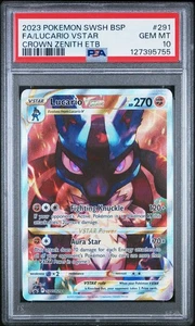 2023 Pokemon SW&SH Black Star Promos Lucario VStar PSA 10 Gem Mint SWSH291 - Picture 1 of 2