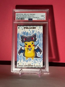 PSA 9 Pokemon Poncho Pikachu Charizard X 2015 XY Promo Business Card Japanese - Picture 1 of 2