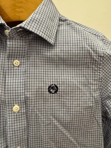 Boy's Lauren Ralph Lauren Long Sleeve Button Down Shirt Blue Check Plaid SZ 12 - Picture 1 of 11