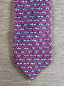 J. Crew Men's The Silk Tie Necktie Shark Motif 58” - Picture 1 of 2