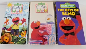 Elmo VHS Lot of 3: Elmo's World - The Great Outdoors! - Best of Elmo Sesame St - Bild 1 von 3