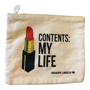ipsy Cream Borsa Cosmetica con Disegno Rossetto Rosso, Borsa Trucco, Contenuto: La Mia Vita - Foto 1 di 2