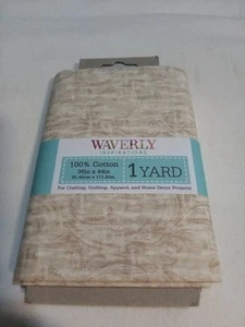 Waverly Inspirations Beige Ecru 100% Cotton Fabric 1 Yard - Picture 1 of 2