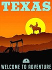 Texas Welcome to Adventure United States Retro Travel Art Poster Print